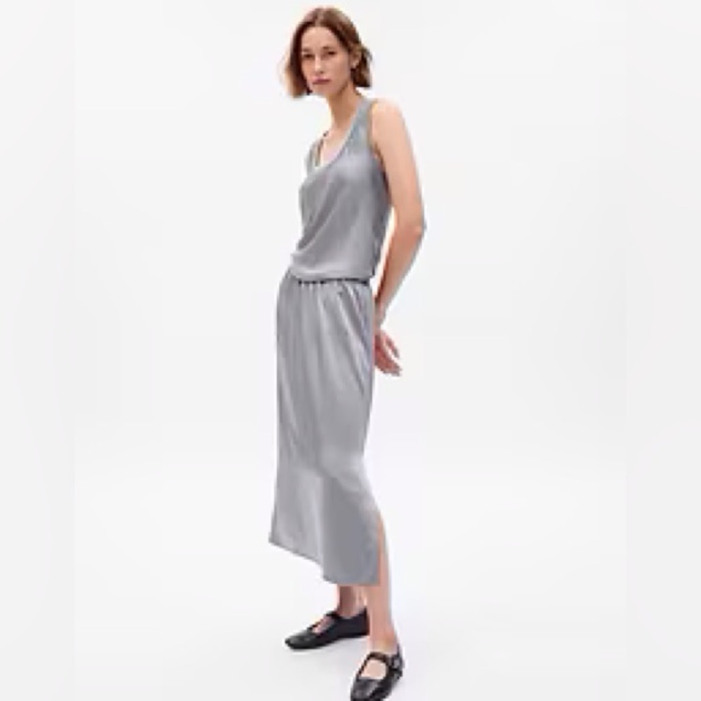 Gap Pull-On Satin Midi Skirt, Tall